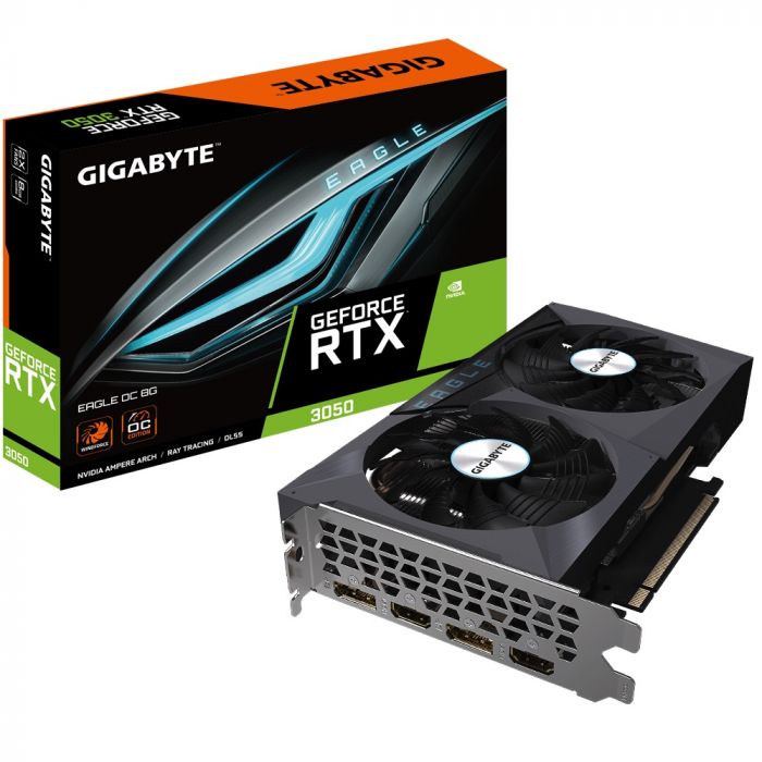 Відеокарта GF RTX 3050 8GB GDDR6 Eagle Gigabyte (GV-N3050EAGLE OC-8GD)