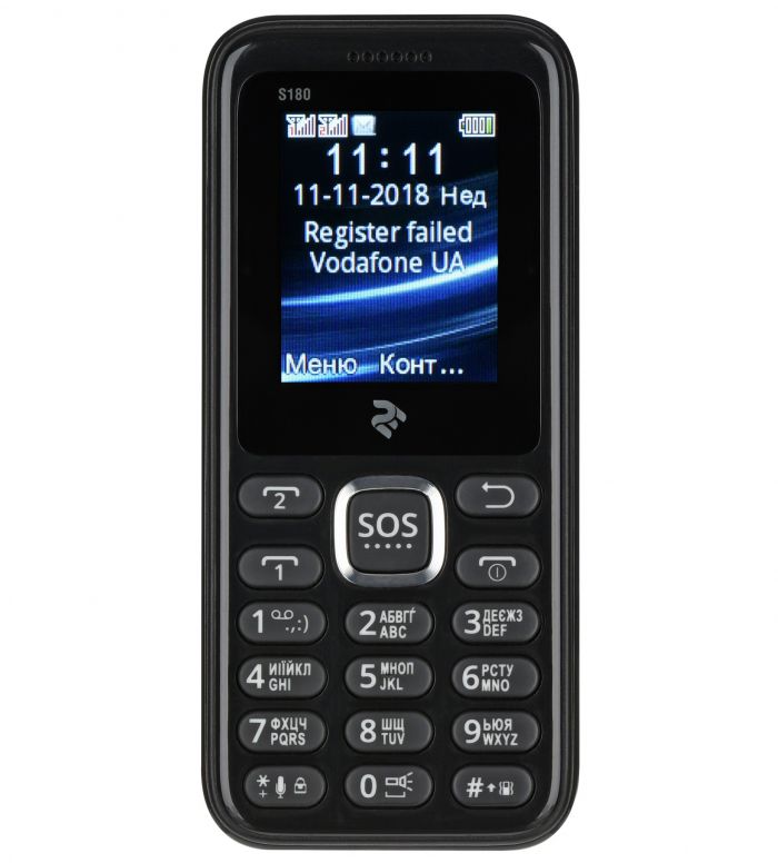 Мобiльний телефон 2E S180 Dual Sim Black (708744071118)