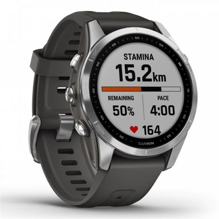 Смарт-годинник Garmin Fenix 7S Stainless Steel with Graphite Band (010-02539-01)