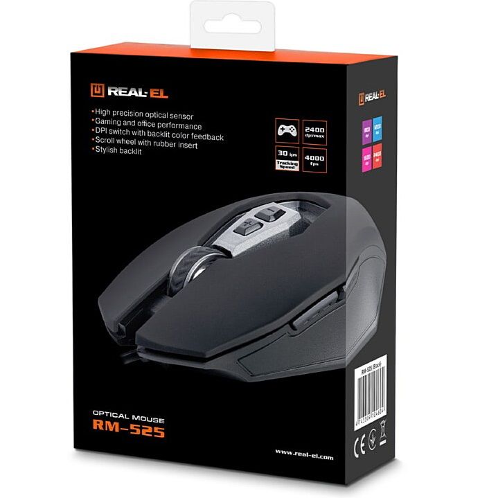 Мишка REAL-EL RM-525 Black USB