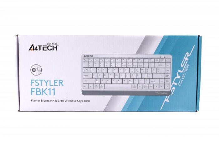 Клавіатура бездротова A4Tech FBK11 White USB