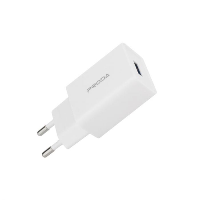 Зарядний пристрій Proda PD-A43a USB 2.4A + кабель USB Type-C White