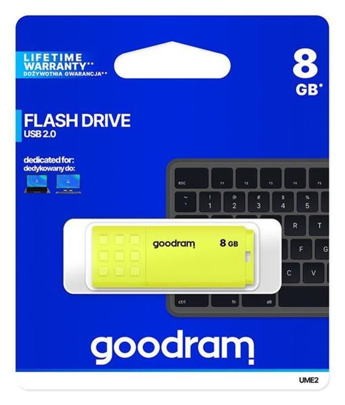 Флеш-накопитель USB  8GB GOODRAM UME2 Yellow (UME2-0080Y0R11)