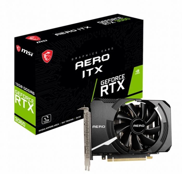 Відеокарта GF RTX 3060 12GB GDDR6 Aero ITX MSI (GeForce RTX 3060 AERO ITX 12G)