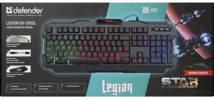 Клавіатура Defender Legion GK-010DL (45010) Black USB