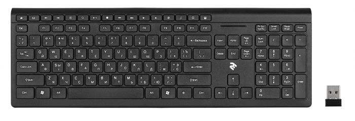 Клавіатура бездротова 2E KS210 Slim WL Ukr Black (2E-KS210WB)