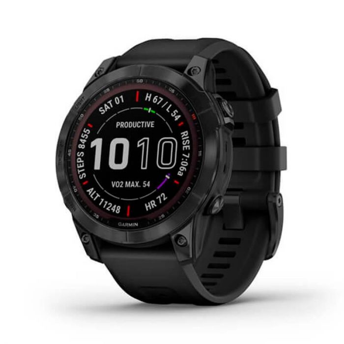 Смарт-годинник Garmin Fenix 7 Sapphire Solar Black DLC Titanium with Black Band (010-02540-34)