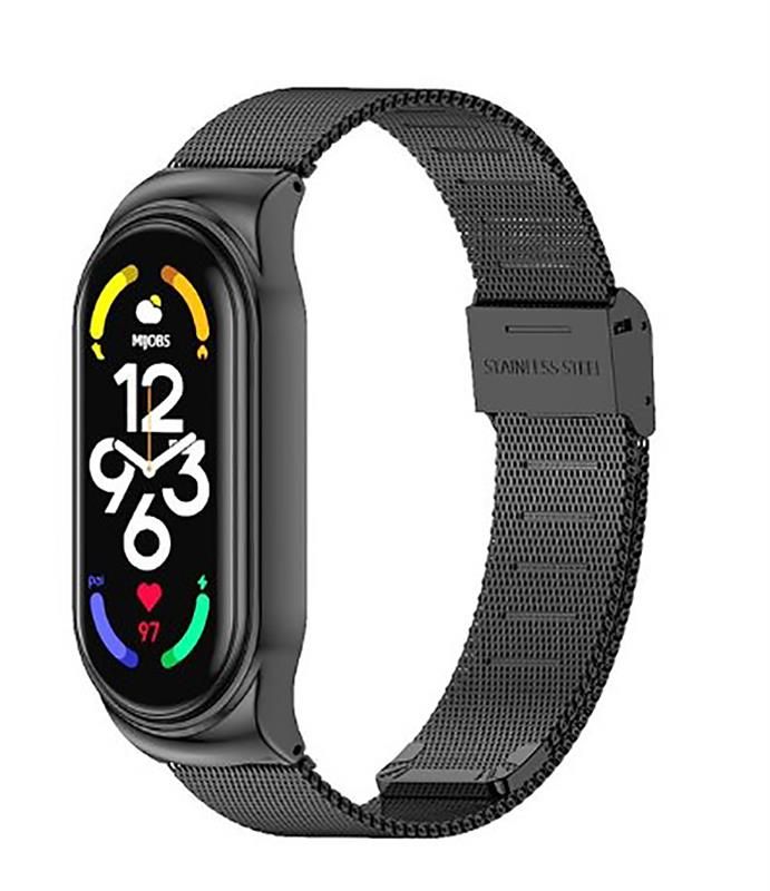 Ремінець BeCover Metal для Xiaomi Mi Smart Band 7 Black (707493)