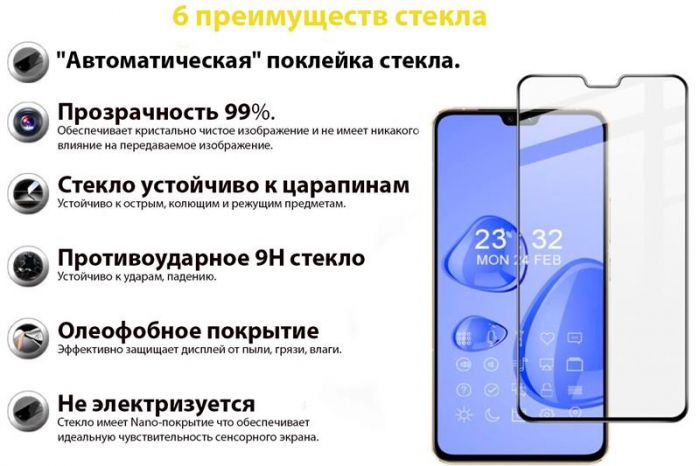 Захисне скло BeCover для Vivo V23 5G Black (707606)