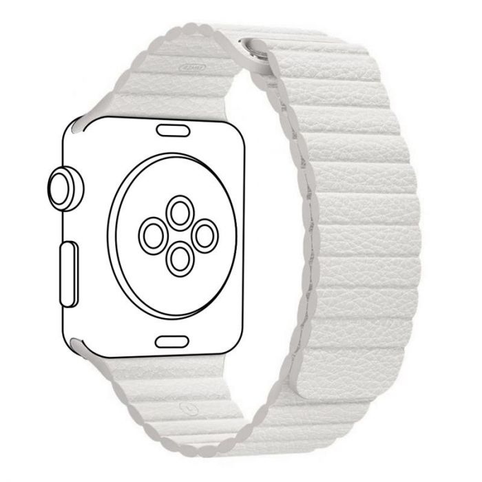 Ремінець Armorstandart Leather Loop для Apple Watch 42mm/44mm/45mm White (ARM57836)