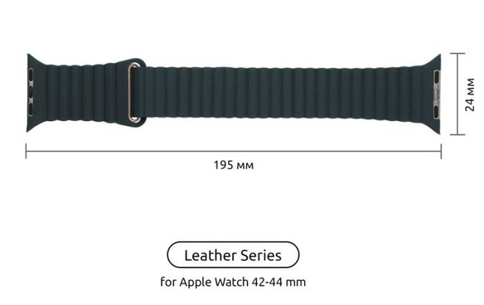 Ремінець Armorstandart Leather Loop для Apple Watch 42mm/44mm/45mm Midnight Blue (ARM57840)