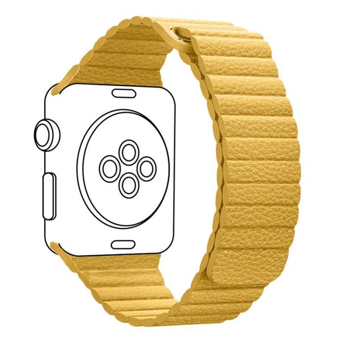 Ремінець Armorstandart Leather Loop для Apple Watch 38mm/40mm/41mm Yellow (ARM57841)