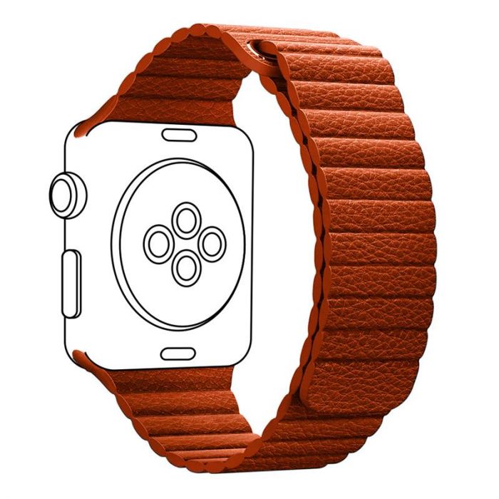 Ремінець Armorstandart Leather Loop для Apple Watch 38mm/40mm/41mm Orange (ARM57838)