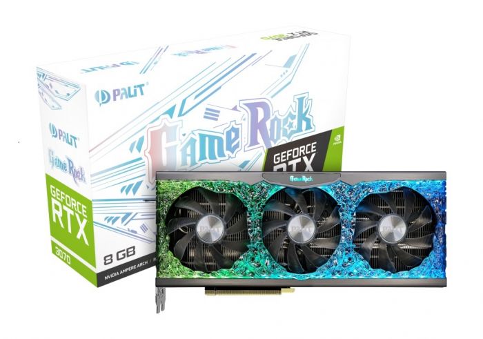 Відеокарта GF RTX 3070 8GB GDDR6 GameRock V1 Palit (NE63070019P2-1040G) (LHR)