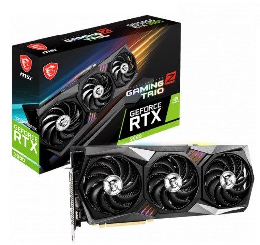 Відеокарта GF RTX 3080 10GB GDDR6X Gaming Z Trio MSI (GeForce RTX 3080 GAMING Z TRIO 10G LHR)