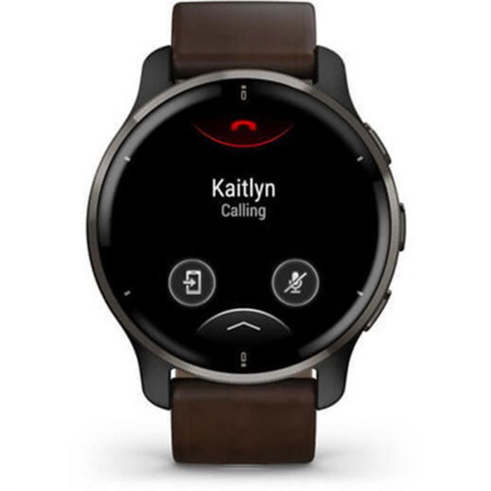 Смарт-годинник Garmin Venu 2 Plus Black + Slate Leather (010-02496-15)