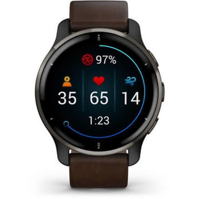 Смарт-годинник Garmin Venu 2 Plus Black + Slate Leather (010-02496-15)