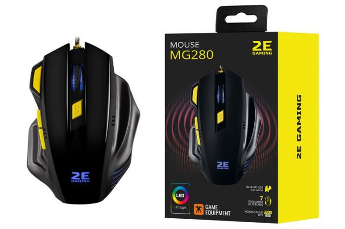 Мишка 2E Gaming MG280 LED Black (2E-MG280UB) USB
