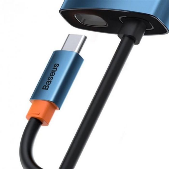 Концентратор USB-C Baseus Metal Gleam Series 6in1 Blue (WKWG000003)