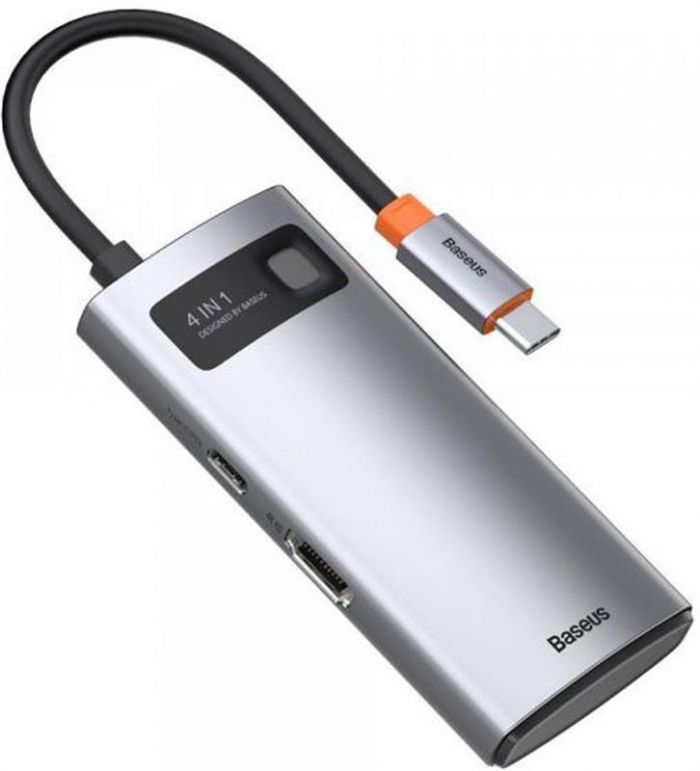 Концентратор USB-C Baseus Metal Gleam Series 4in1 Gray (CAHUB-CY0G)