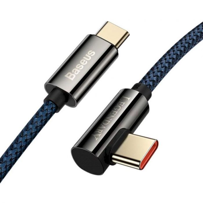 Кабель Baseus Legend Series Elbow USB-C-USB-C, 2м, Blue (CACS000703)