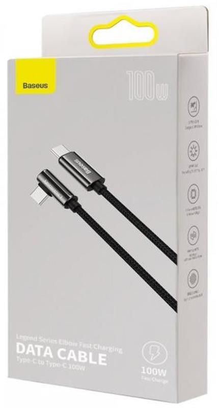 Кабель Baseus Legend Series Elbow USB-C-USB-C, 2м, Black (CATCS-A01)