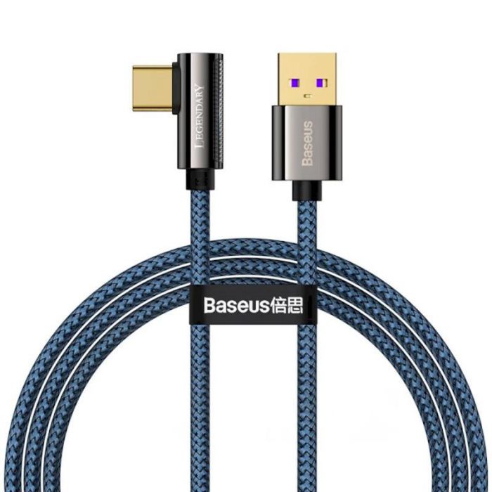 Кабель Baseus Legend Series Elbow USB-USB-C, 2м, Blue (CACS000503)