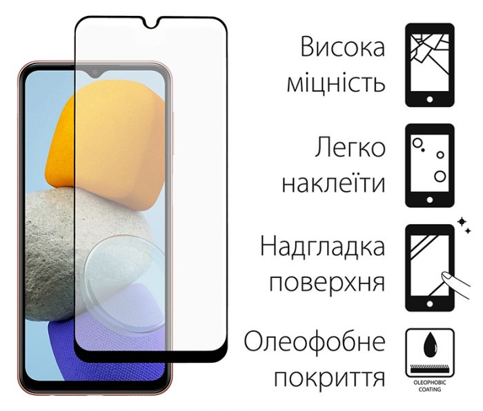 Захисне скло Dengos для Samsung Galaxy M23 5G SM-M236 Black Full Glue (TGFG-211)