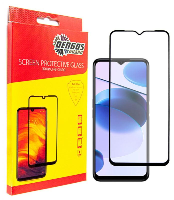 Захисне скло Dengos для Realme C35 Black Full Glue (TGFG-220)