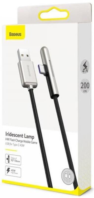 Кабель Baseus Iridescent Lamp Mobile Game USB3.1-USB Type-C, 2м, Black (CAT7C-C01)