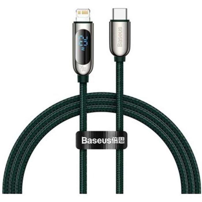 Кабель Baseus Display Fast Charging USB Type-C - Lightning (M/M), 20 W, 1 м, Green (CATLSK-06)
