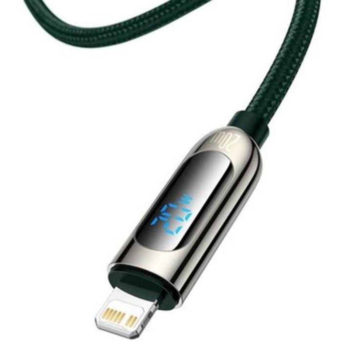 Кабель Baseus Display Fast Charging USB Type-C - Lightning (M/M), 20 W, 1 м, Green (CATLSK-06)