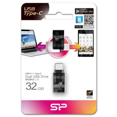 USB флеш накопичувач Silicon Power 32GB Mobile C31 USB 3.1 / USB Type-C (SP032GBUC3C31V1K)