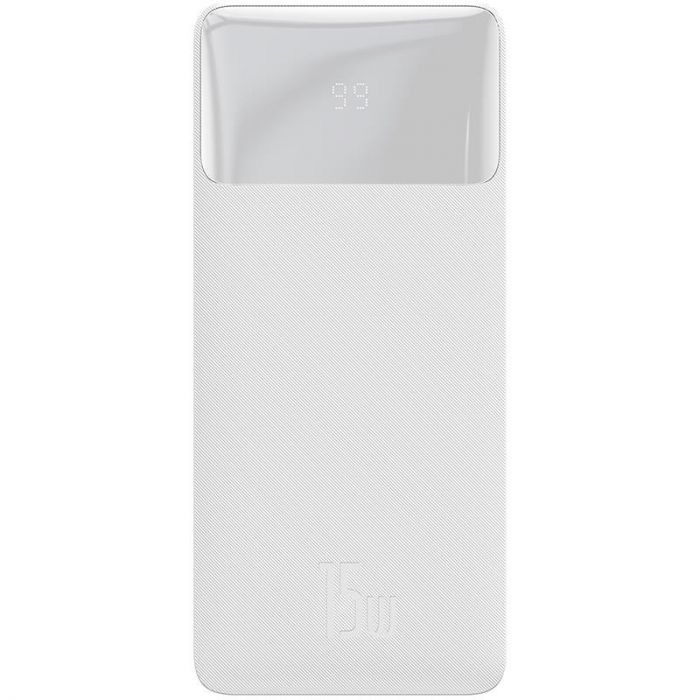 Універсальна мобільна батарея Baseus Bipow Digital Display 15W 30000mAh White (PPDML-K02)