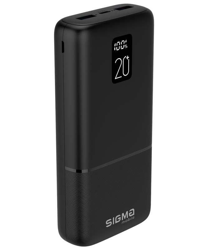 Універсальна мобільна батарея Sigma mobile X-Power SI20A2QL 20000mAh Black (4827798423813)