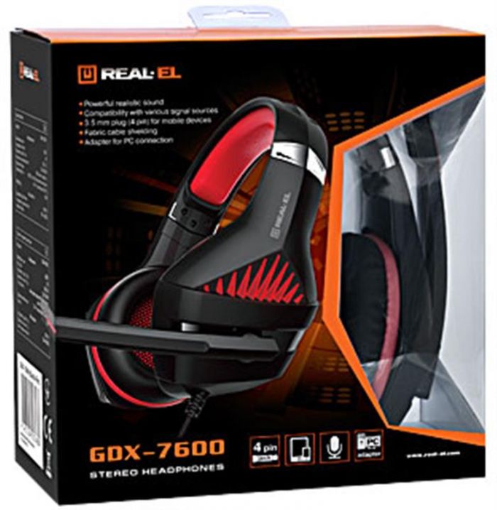 Гарнітура REAL-EL GDX-7600 Black/Red