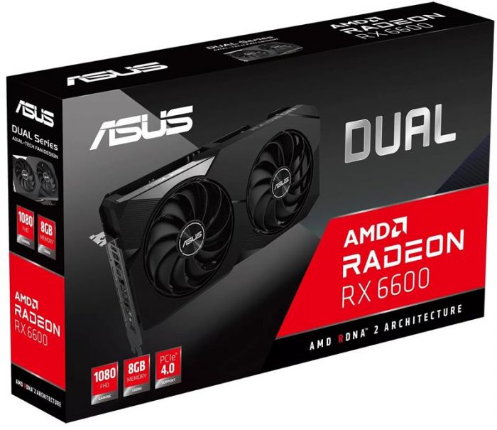 Відеокарта AMD Radeon RX 6600 8GB GDDR6 Dual Asus (DUAL-RX6600-8G)