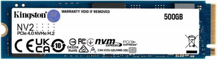 Накопичувач SSD  500GB M.2 NVMe Kingston NV2 M.2 2280 PCIe Gen4.0 x4 (SNV2S/500G)