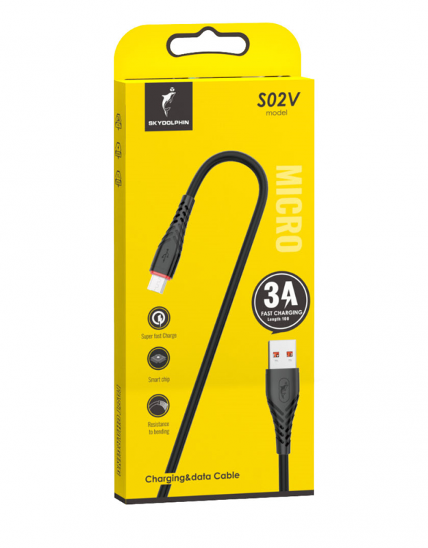 Кабель SkyDolphin S02V USB - microUSB 1м, Black (USB-000591)