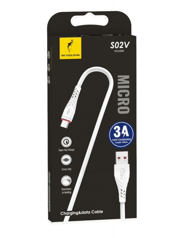 Кабель SkyDolphin S02T USB - USB Type-C 1м, White (USB-000588)