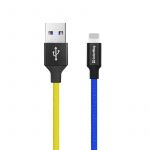 Кабель ColorWay USB - Lightning (M/M), 2.4 А, 1 м, Blue/Yellow (CW-CBUL052-BLY)