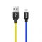 Кабель ColorWay USB - Lightning (M/M), 2.4 А, 1 м, Blue/Yellow (CW-CBUL052-BLY)