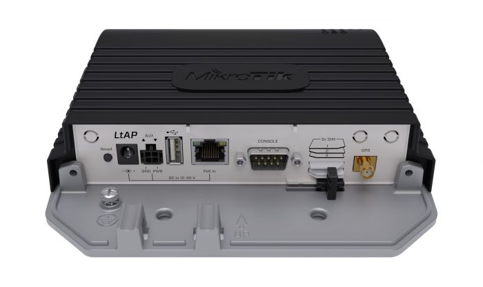 Точка доступу MikroTik LtAP LTE6 kit (RBLtAP-2HnD&R11e-LTE6) (N300, 1хGE, 3xminiSIM, LTE cat6, GPS, 2G/3G/4G, всепогодний корпус)