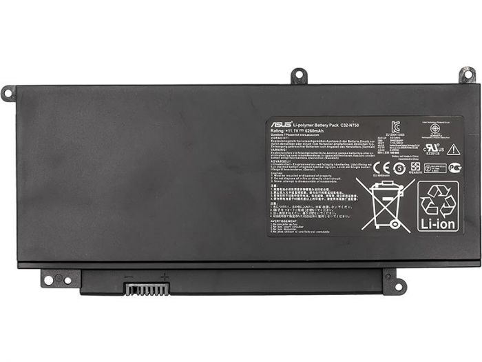 АКБ PowerPlant для ноутбука Asus N750 Series (C32-N750) 11.1V 69Wh (NB431045)