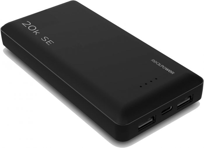 Універсальна мобільна батарея RealPower PB-20k SE Powerbank 20000mAh Black (PB-20k)