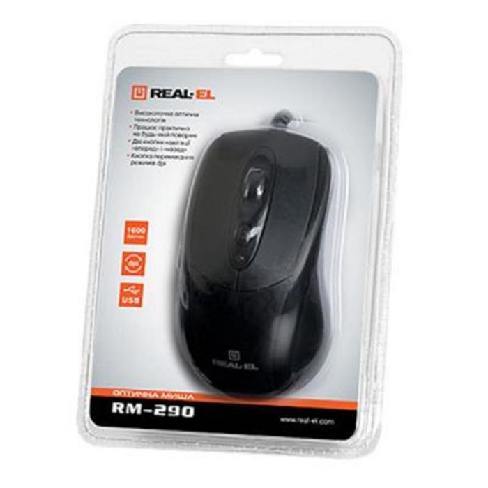 Мишка REAL-EL RM-290 Black USB