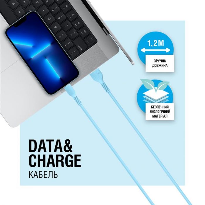 Кабель ACCLAB AL-CBCOLOR-L1BL USB-Lightning 1.2м Blue (1283126518188)