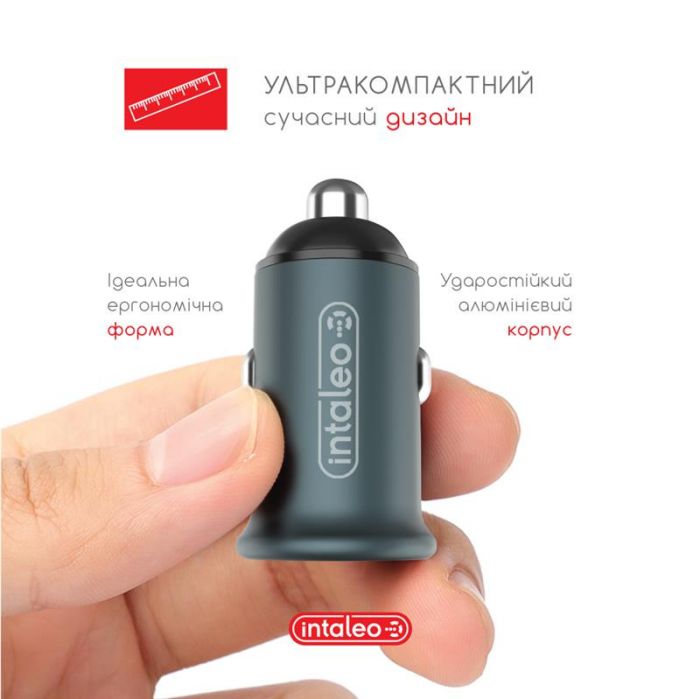 Автомобільний зарядний пристрій Intaleo CCG482 (2USB, 4.8A) Grey (1283126521553)