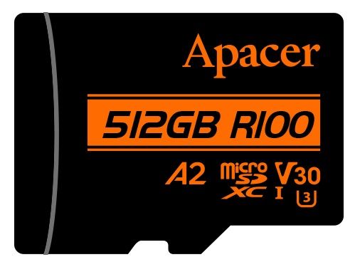 Карта пам`ятi MicroSDXC 512GB UHS-I/U3 Class 10 Apacer (AP512GMCSX10U8-R) + SD адаптер