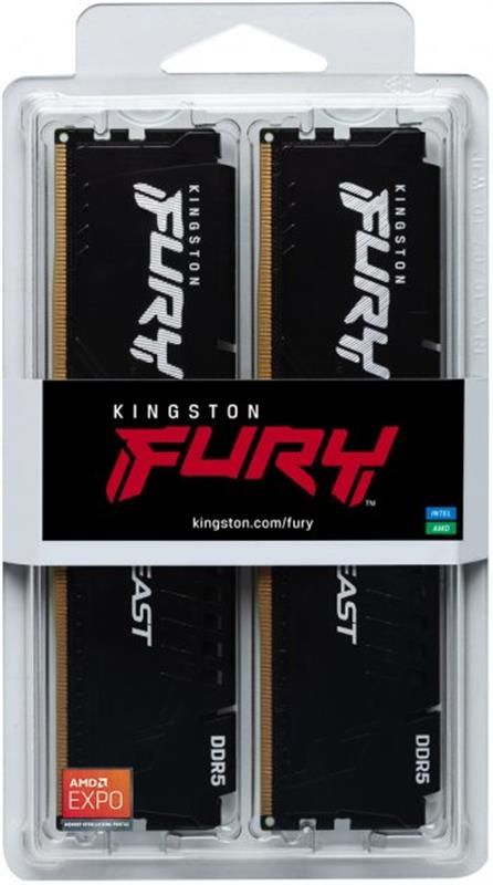 Модуль пам`яті DDR5 2x16GB/5200 Kingston Fury Beast Black (KF552C36BBEK2-32)